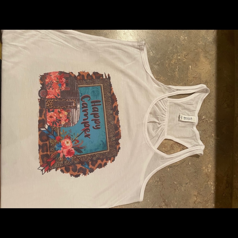 Happy camper racerback tank